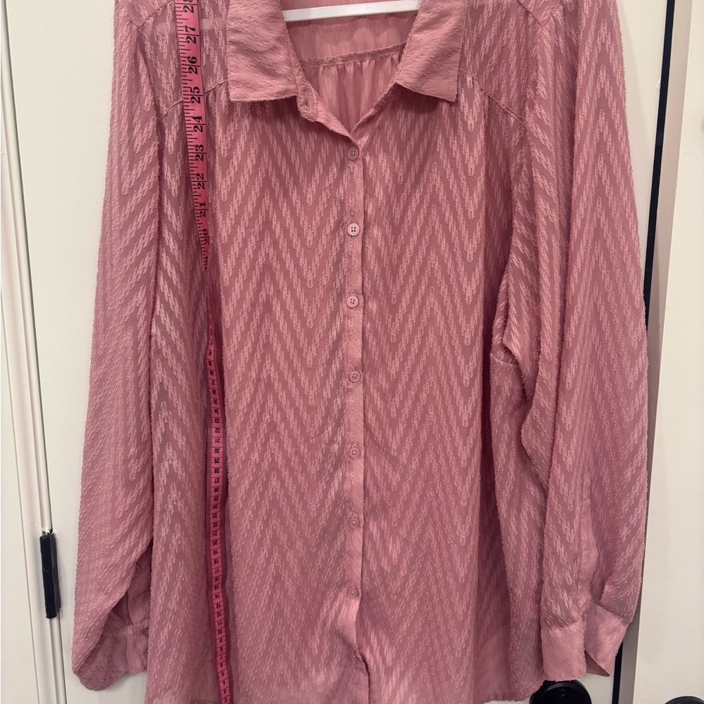 Torrid Elegant Pink Button-Up Blouse